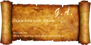 Gyurkovics Ákos névjegykártya